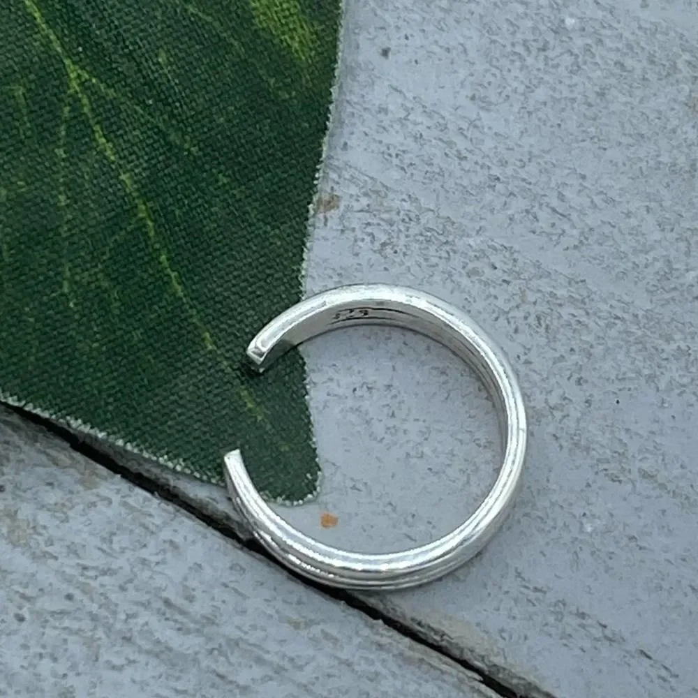 Sterling Silver High Polish Lines Toe Ring Midi Ring
